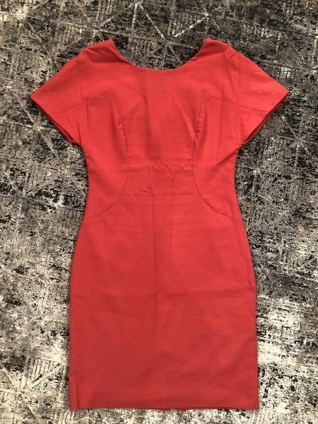 Women Reiss Dress Coral Viscose 36