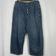 We The Free Button Fly Denim Jeans Osaka Mid Rise Barrel Straight Leg Boho Beach
