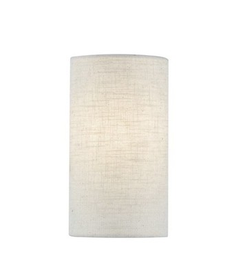 Justice Design Textile 1 Light Cylinder Wall Sconce, White/Cream - FAB-5945-CREM