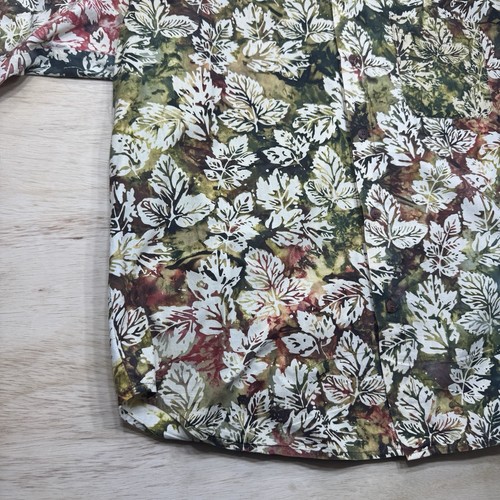 Camicia hawaiana dritta uomo media autunno foglie manica corta con bottoni - Foto 4 di 19