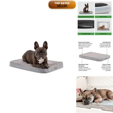 Diggs Snooz Memory Foam Dog Crate Bed - Grey, Small