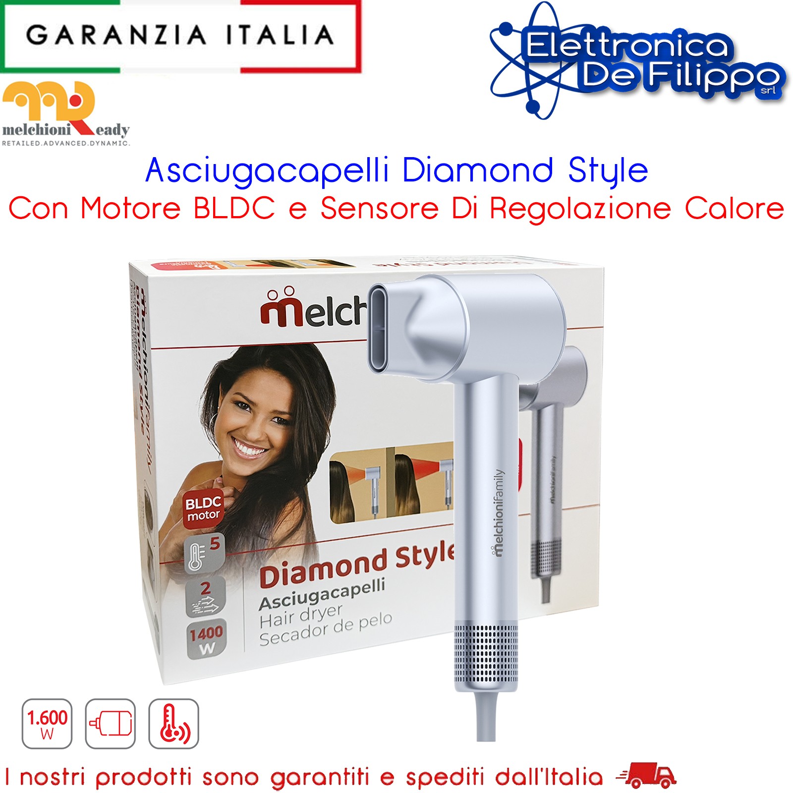 Phon Professionale Diamond Style BLDC - Styling Perfetto e Protezione