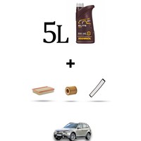 Hoffcar Servicekit 3 Filter Und 5L ÖL FüR BMW X3 (E83) 2.0I 110Kw Von 2005 Bis