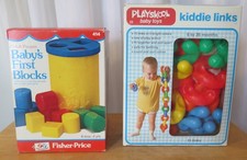 Fisher Price Babys First Blocks  Playskool Kiddie Links complete in the boxes