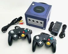 Nintendo GameCube DOL-001 Gaming System INDIGO Console 2 Controller Bundle GCN