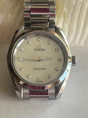Omega Agua Terra Seamaster Watch MOP Diamonds 10.28.60.55.001 - Pristine