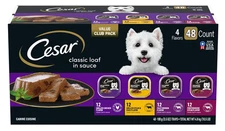 Cesar Classic Loaf in Sauce Wet Dog Food Variety Pack, 3.5 oz., 48 ct.