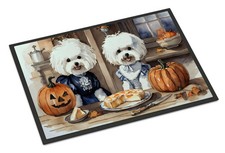 NEW Bichon Frise Fall Kitchen Pumpkins Doormat Front Door Mat Indoor Outdoor