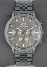 DANIEL WELLINGTON "Chronograph" Quartz Black Dial Men's Pre Owned Wristwatch
