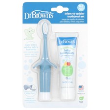 Infant to Toddler Toothbrush Set, 0-3 Years, Blue, Apple Pear, 2 Piece Set