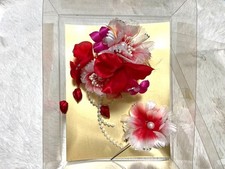 Gorgeous Red Pink Flower Hair Ornament Elegant Hair Accessory