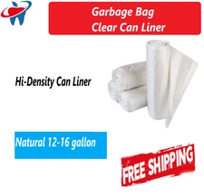 Garbage Bags Office Household Storage Clear Roll Disposbale Trash 12-16 Gallon