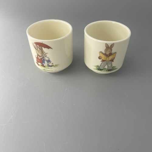 2 anciennes coupes à oeufs Bunnykins Royal Doulton vaisselle - Photo 1/4