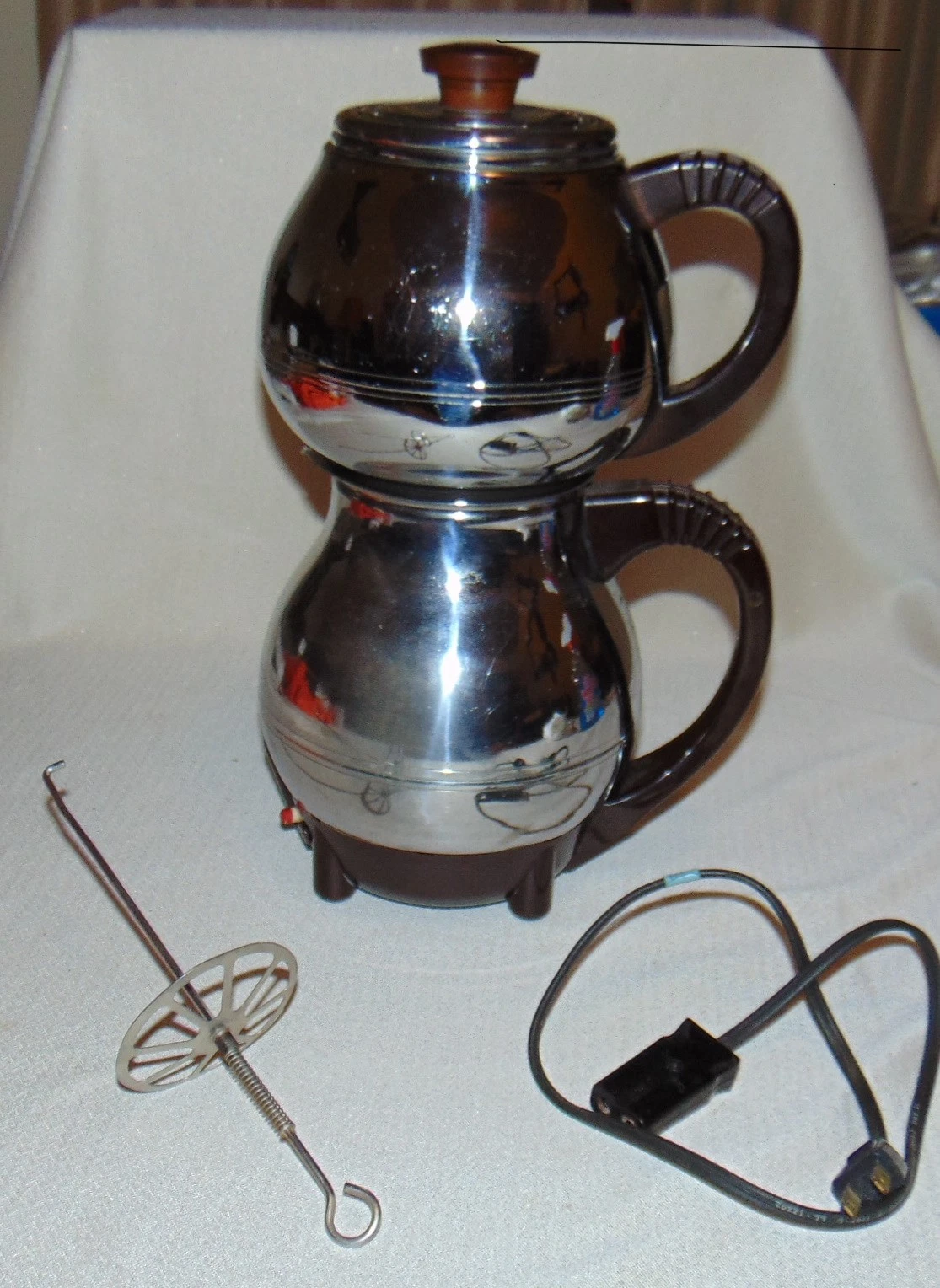 Vintage Chrome Knapp Monarch Double Bubble Chrome Vacuum Coffee Maker-KM 51-500A