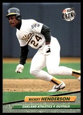 Rickey Henderson 1992 Ultra #114 Oakland Athletics FREE SHIPPING AutographDen
