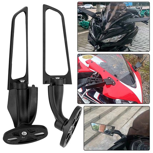 DIMP Racing Rearview Mirrors With Turn Signal LED For Honda CBR300R, CBR500R, CBR600RR - Black