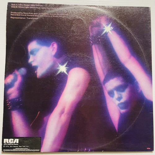 Lou Reed Rock N Roll Animal Vinyl Record 12” 33 RPM APL1-0472-G RCA 1974 - Picture 24 of 24