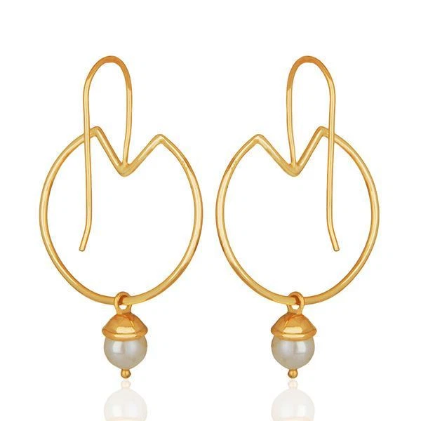 Pendientes colgantes de plata de ley 925 enchapados en oro de 18 quilates con perlas naturales joyas de regalo Foto 4 de 4