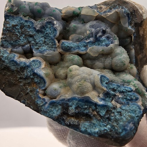 Large Shattuckite, Malachite Step, Sphere Crystals Kaokoveld, Namibia 69*53*44mm - Picture 4 of 12