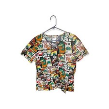 Rudolph The Red Nosed Reindeer Scrubs Top Santa Sam The Snowman Elf Size Medium