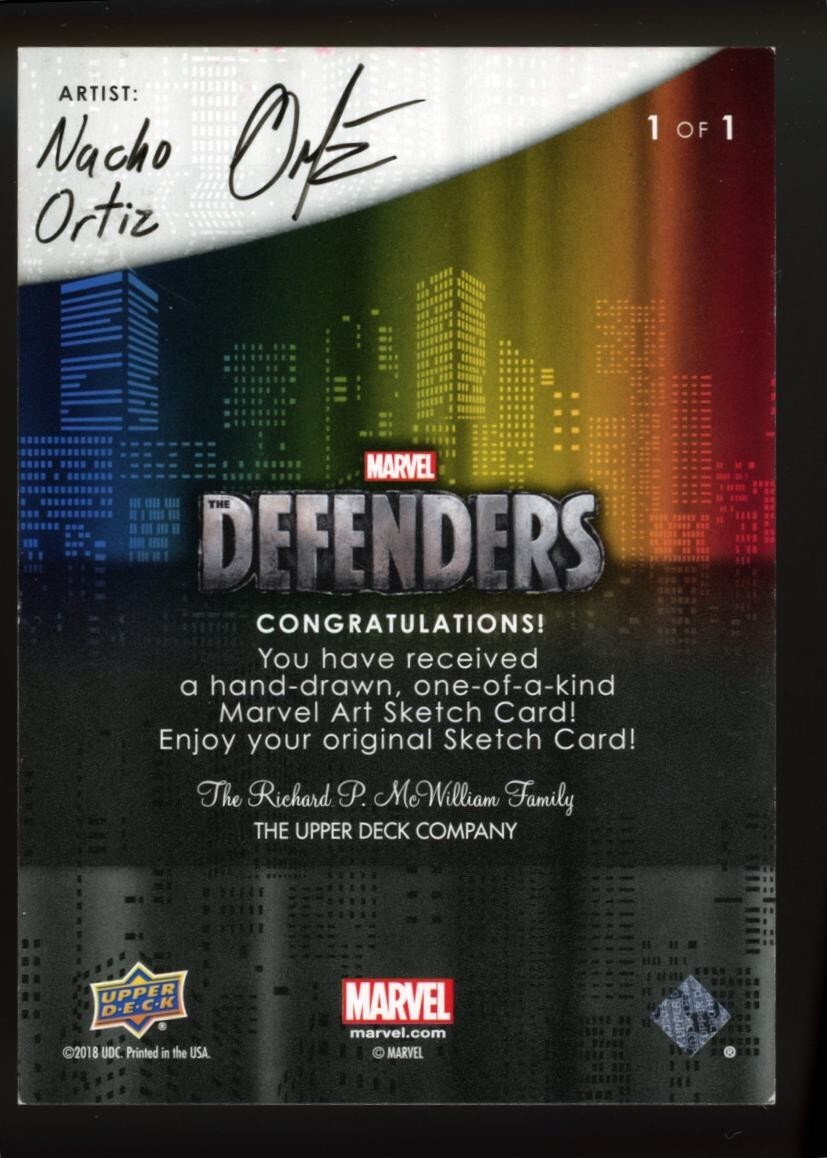 THOR 2018 MARVEL Upper Deck Defenders Artist Sketch Card 1/1 | eBay