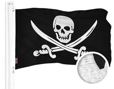 G128 Pirate Jolly Roger Swords Flag 20x30 In Embroidered 300D Polyester