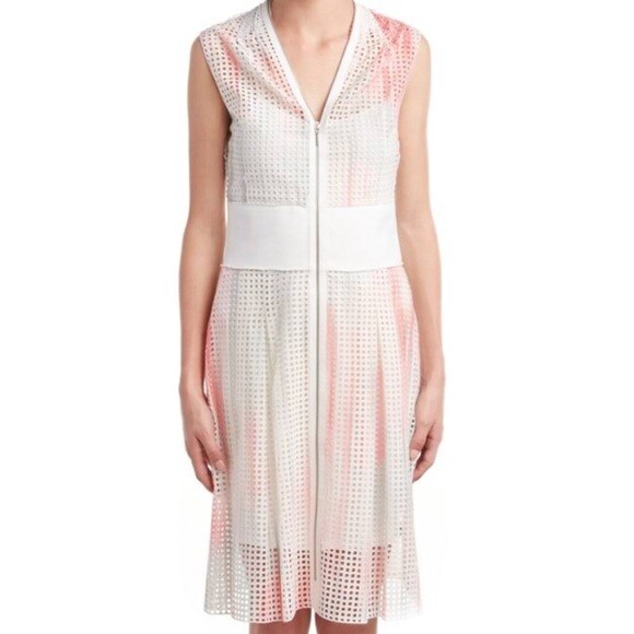 elie tahari a line dress The Audrey Floral-Print A-Line Midi Dress