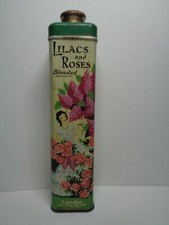 Lander vintage Lilacs  Roses Flower Talcum Powder original 7oz  6 oz with tin 