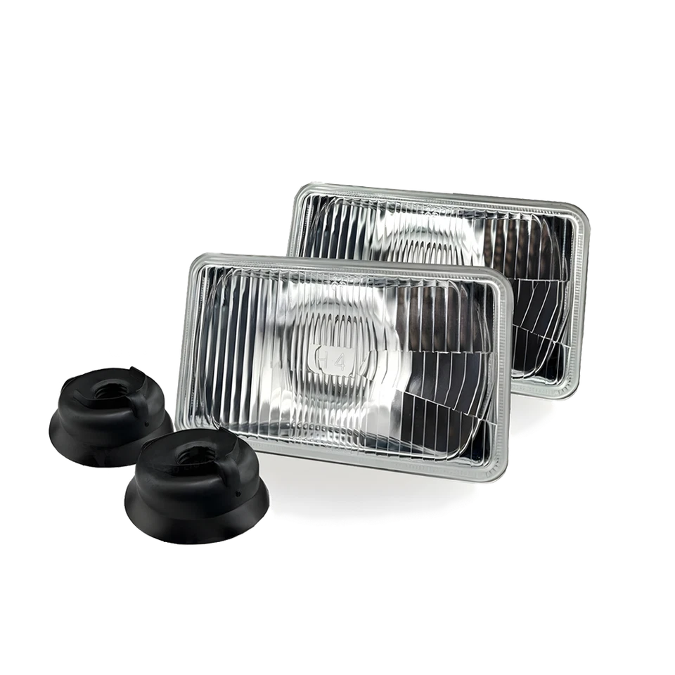 Faros LED de vidrio negros de 4x6" para camioneta Dodge Dakota 1987-1995 luces altas-bajas Foto 2 de 4