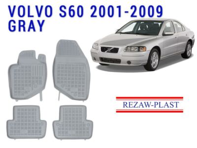 REZAWPLAST Floor Mats for Volvo S60 2001-2009 Custom Fit All Weather Rubber Gray