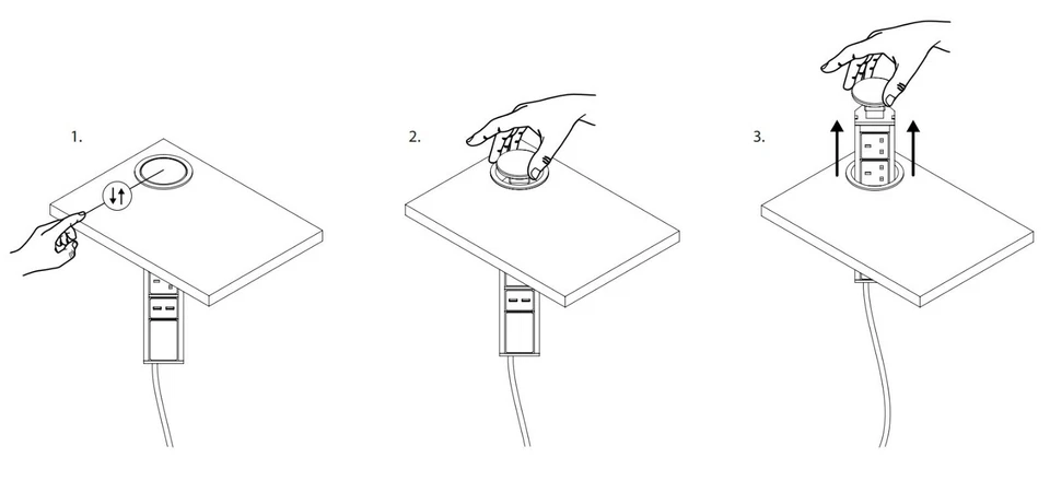 Power Pod E Pop up Kitchen Worktop Sockets Plug with USB of Sensio - Image 3 of 4