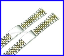 18mm 20mm Two Tone Stainless Steel Flat End Jubilee Watch Band Watch Bracelet