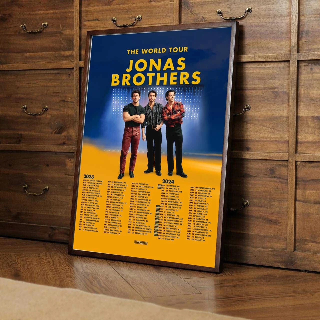 Jonas Brothers 2023-2024 Tour poster - music poster