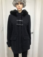 Cacharel Black Wool Mix Coat Size M