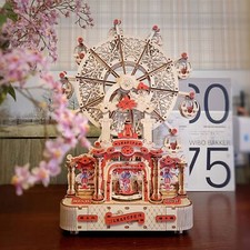 DIY 3D Wooden Puzzle Ferris Wheel Music Box - Handcrafted Model Kit