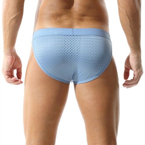 Men's Sexy Bulge Pouch Bikini Lingerie Briefs Mesh Breathable Underpants Shorts - Picture 48 of 52