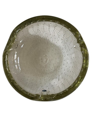 Ashtray MURANO ITALIAN BUBBLE ART GLASS HAND BLOWN & CUT CIGAR Or CIGARETTE Vntg - Picture 3 of 6