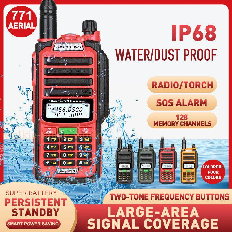 BAOFENG UV-98PRO 18W VHF/UHF TWO WAY WALKIE TALKIE HAND FUNKGERÄTE 128CH 15KM DE - Bild 2 von 4