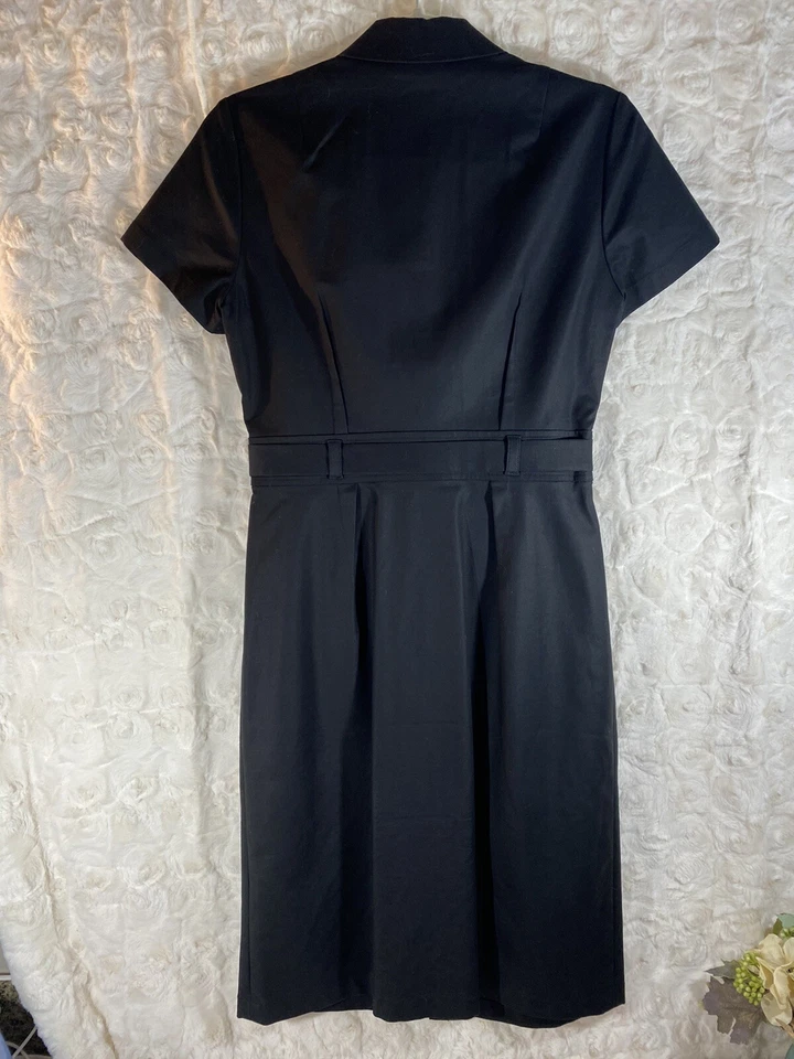 Vestido Martin & Osa Mujer’s Talla 8 Negro Carrera Abotonada Cinturón Foto 4 de 4