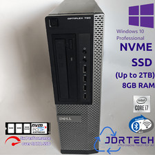 Customizable Windows 10 Pro Dell Optiplex 790 Intel Core i7 NVME SSD 8GB WiFi 6