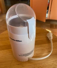 Proctor Silex Electric Coffee Bean Spice Grinder Stainless Steel Blades-White