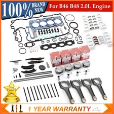 B46 B48 2.0L Engine Gasket Piston Set CR 11:1 w/ Rods & Timing Kit For BMW Mini