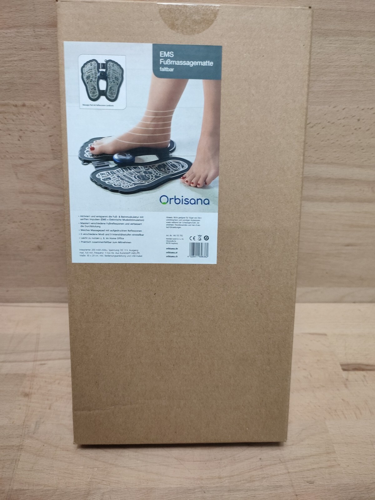 Orbisana EMS Fußmassagematte faltbar Fußreflexzonen Massage 32 x 29 cm - neu