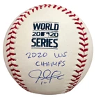 Justin Turner Signed World Series Baseball WSMLB w/ "2020 WS Champs" PSA