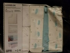 Ikea HIMMELSK 4-piece bed linen set for crib, turquoise
