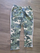 JUST CAVALLI Joggers Sweat Pants Drawstring Waist Floral Gray Side Stripe 48