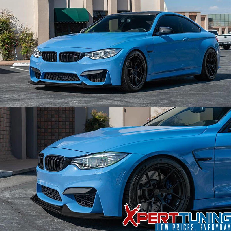 Fits 15-20 BMW F80 M3 F82 F83 M4 VRS Style PU Front Bumper Splitter Lip Spoiler Foto 3 de 4