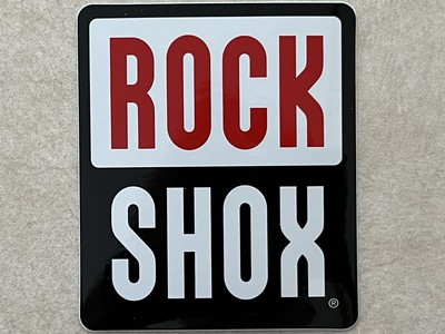 2.5'' x 3'' Rock Shox Red & Black Mountain Bike Fork MTB Vinyl Decal Sticker