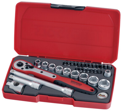 Teng Tools T3834 34 Piece 3/8? Drive Metric Socket Set in Plastic Case