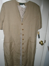 NEW Vintage Harve Benard Holtzman Beige Size 16 Dress Short Sleeves